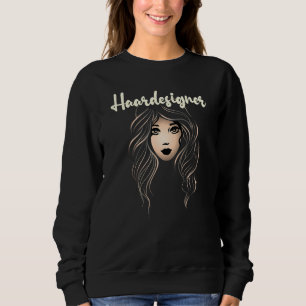 Hair Artist Elegant Beautiful Women's Face Hairdre Sweatshirt