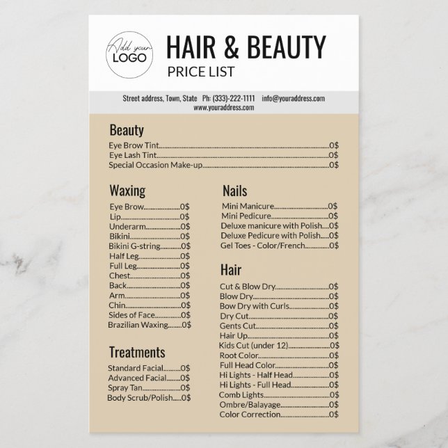 Hair Beauty Body Wax Manicure Pedicure Cream Grey Flyer (Front)