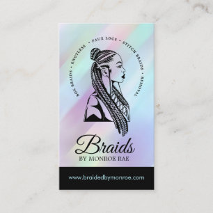 Hair Braider   Braid Stylist   Hair Salon Holo Business Card