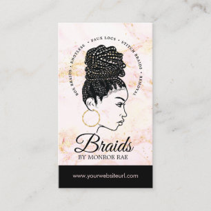 Hair Braider Braiding Salon Braid Stylist  Busines Business Card