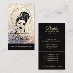 Hair Braider/Braids/Braiding/Salon - Gold Bokeh  Business Card