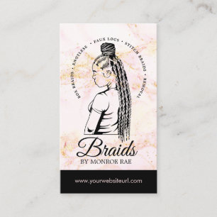Hair Braider, Braids, Braiding Stylist, Hair Salon Business Card