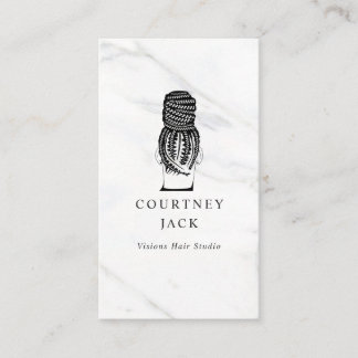 Hair Braider Braids Hairstylist Luxury Marble Business Card