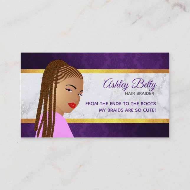 Hair Braider Business Cards (Front)