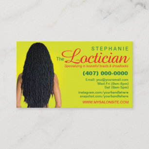 Hair Braiding Loctician Business Card Template
