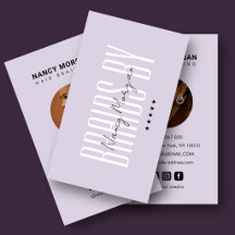 Hair Braiding Profile Picture Lilac Business Card