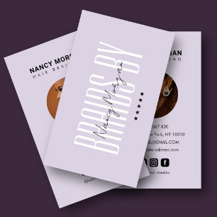 Hair Braiding Profile Picture Lilac Business Card