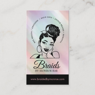 Hair Braiding Stylist Braider Braids Beauty Salon  Business Card