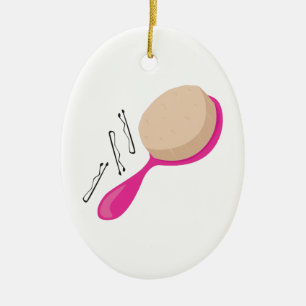 Hair Brush Ceramic Ornament