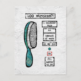 Hair Brush Contract Postcard - Funny Beauty