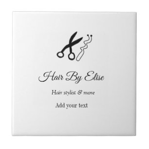 Hair by add name contact info social media website ceramic tile