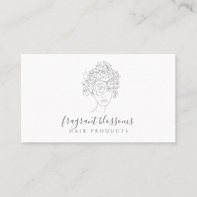 Hair Care Handmade Products Blossoming Hair Business Card (Front)