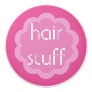 Hair care organisation pink flower knob