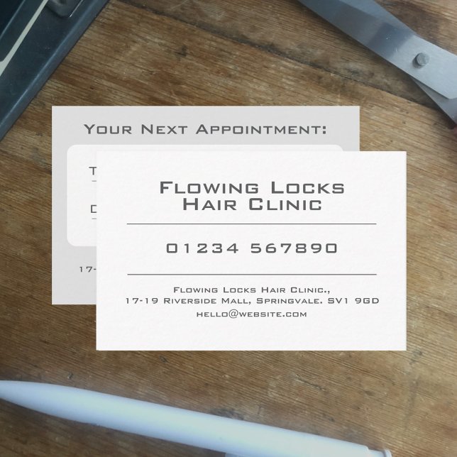 Hair Clinic Appointment Card (Creator Uploaded)