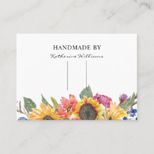 Hair Clip Barrette Display Card Sunflower Floral