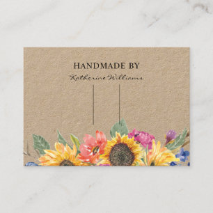 Hair Clip Barrette Display Card Sunflower Floral