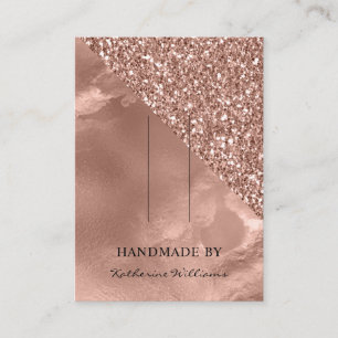 Hair Clip Display Card Rose Gold and Glitter