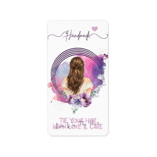 Hair Clip & Scrunchie Display Card Floral Boutiqe Label
