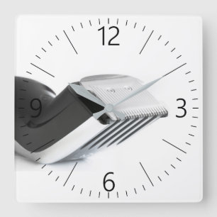 Hair clipper square wall clock