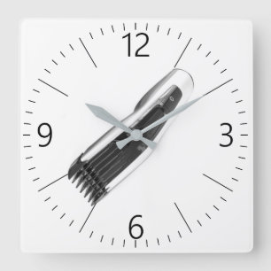 Hair clipper square wall clock