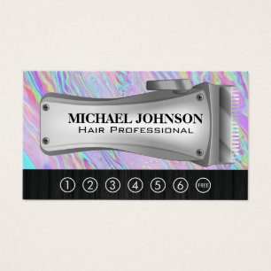 Hair Clippers   Punch Card   Iridescent