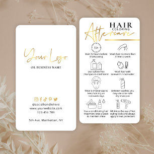 Hair Colour Aftercare Guide Faux Gold Hairstylist Business Card