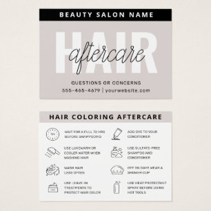 Hair Colouring Aftercare Business Card