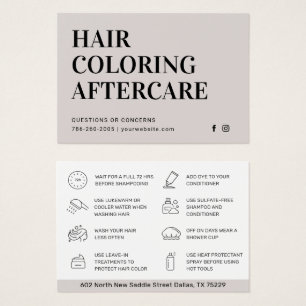 Hair Colouring Aftercare Business Card