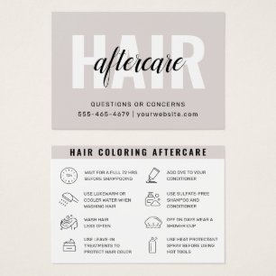 Hair Colouring Aftercare Business Card