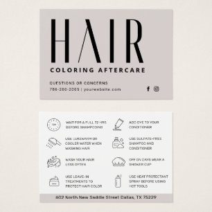 Hair Colouring Aftercare Business Card