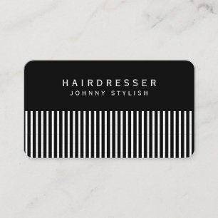 Hair comb inspired look black  business card