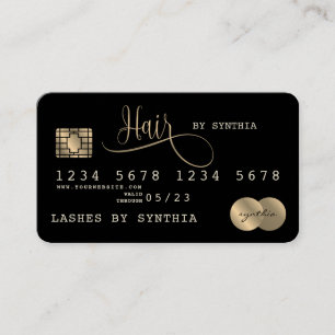 Hair Credit Card Styled Black Gold