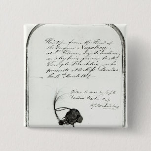 Hair cut from the head of Emperor Napoleon 15 Cm Square Badge