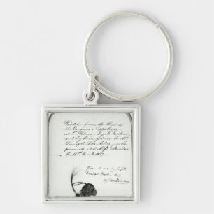 Hair cut from the head of Emperor Napoleon Key Ring