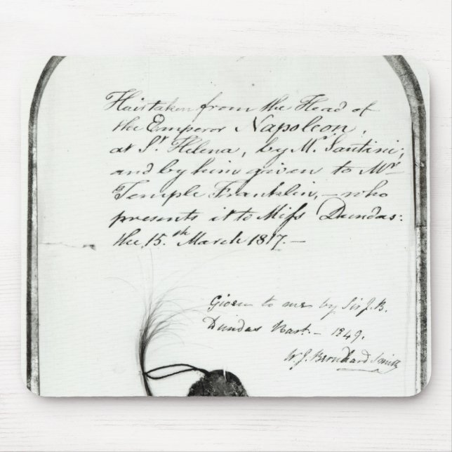 Hair cut from the head of Emperor Napoleon Mouse Pad (Front)