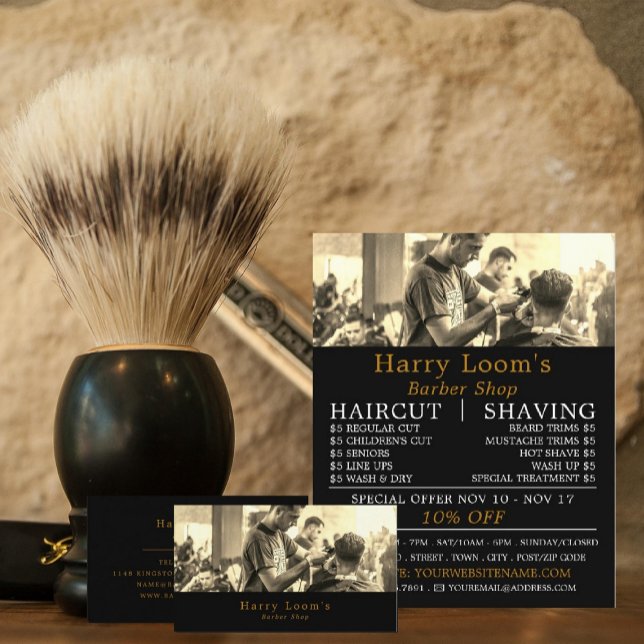 Hair Cut, Men's Barbers Business Card (Creator Uploaded)