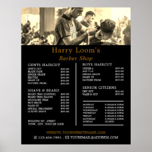 Hair Cut, Men's Barbers Price List Poster