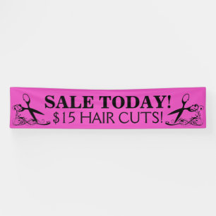 Hair cutting beauty sale customisable pink banner