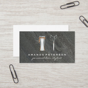 Hair Cutting Tools Slate Business Card