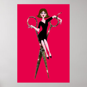 "Hair Diva" /Wth Bckgr Colour Poster