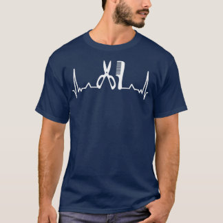 Hair Dresser amp Barber Heartbeat Gift T-Shirt