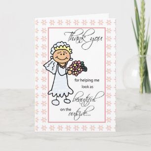 Hair Dresser and Makeup Artist Wedding Thank You Card