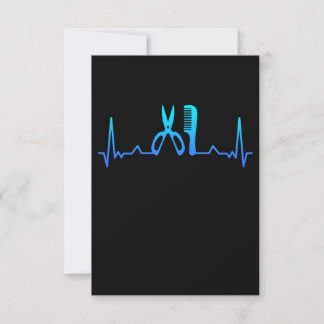 Hair Dresser Barber Heartbeat Gift Mum Thank You Card