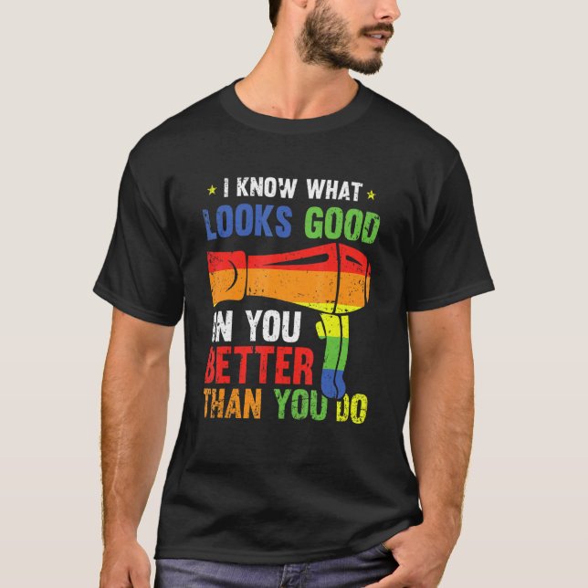 Hair Dresser Gay Lgbt Q Salon Saying  Hair Stylist T-Shirt (Front)