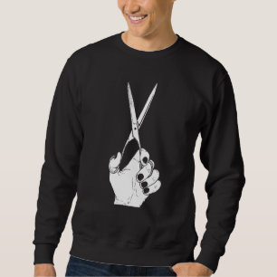 Hair Dresser Hand Scissor Beautician Cool Hair Sty Sweatshirt