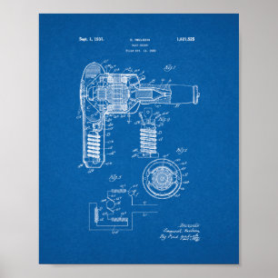 Hair Drier Patent - Blueprint Poster