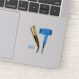 Hair dryer & hair straightener illustration