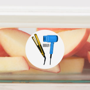 Hair dryer & hair straightener illustration