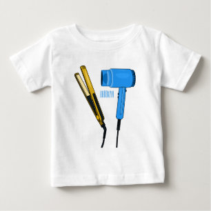 Hair dryer & hair straightener illustration baby T-Shirt