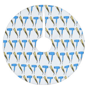 Hair dryer & hair straightener illustration brushed polyester tree skirt